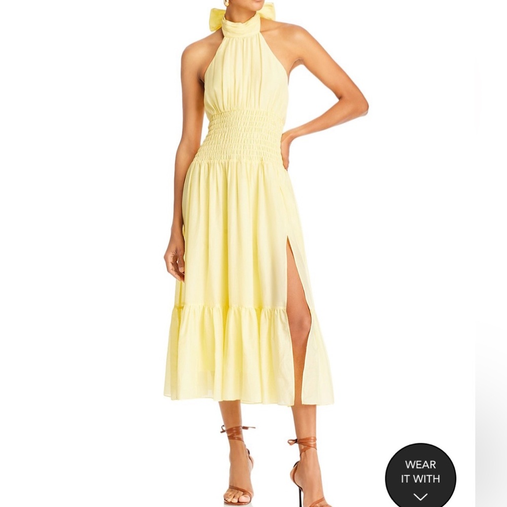 Cinq à Sept Sunny Yellow Midi Dress